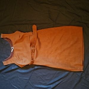 Carmel Color Faux Suede Dress